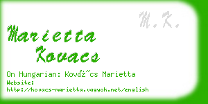 marietta kovacs business card